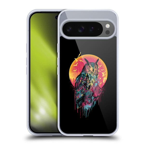 Riza Peker Animal Abstract Midnight Owl Soft Gel Case for Google Pixel 9 Pro XL