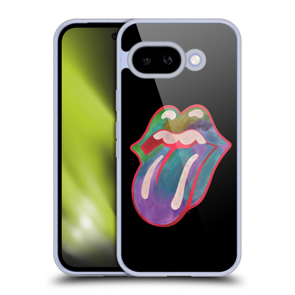 The Rolling Stones Graphics Watercolour Tongue Soft Gel Case for Google Pixel 9A