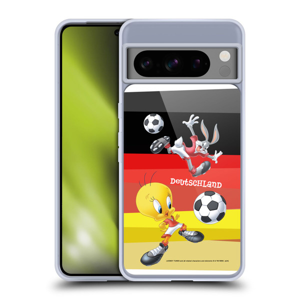 Looney Tunes Flag Graphics Germany Bugs Bunny & Tweety Soft Gel Case for Google Pixel 8 Pro