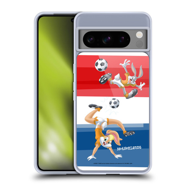 Looney Tunes Flag Graphics Netherlands Lola & Bugs Bunny Soft Gel Case for Google Pixel 8 Pro