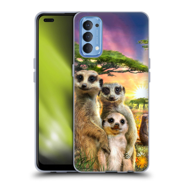 Aimee Stewart Animals Meerkats Soft Gel Case for OPPO Reno 4 5G
