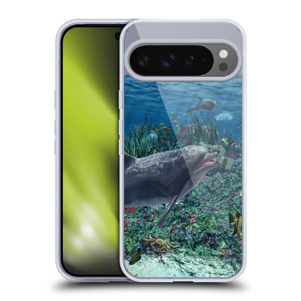 Simone Gatterwe Dolphins Reef Play Soft Gel Case for Google Pixel 9 Pro XL