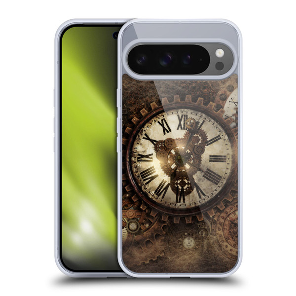 Simone Gatterwe Steampunk Vintage Clock Soft Gel Case for Google Pixel 9 Pro XL
