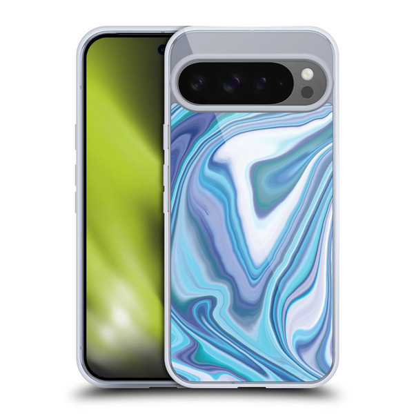 Suzan Lind Marble Dark Blue Pastel Soft Gel Case for Google Pixel 9 Pro XL