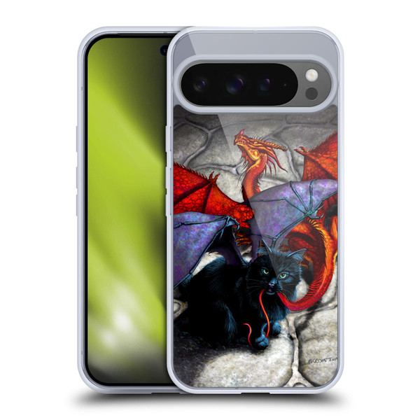 Stanley Morrison Dragons 3 Bat Winged Cat Vs Red Soft Gel Case for Google Pixel 9 Pro XL
