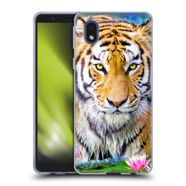 Aimee Stewart Animals Tiger and Lily Soft Gel Case for Samsung Galaxy A01 Core (2020)