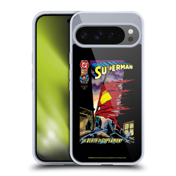 Superman DC Comics Famous Comic Book Covers Death Soft Gel Case for Google Pixel 9 Pro XL