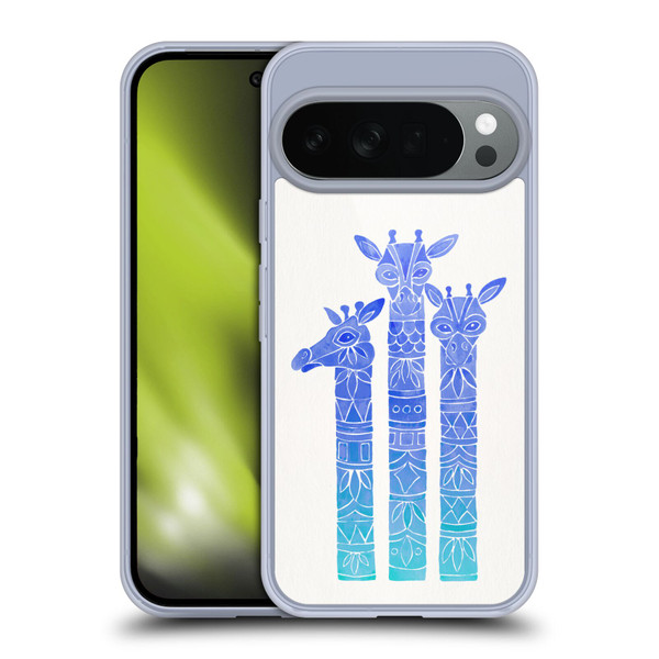 Cat Coquillette Animals Blue Ombre Giraffes Soft Gel Case for Google Pixel 10