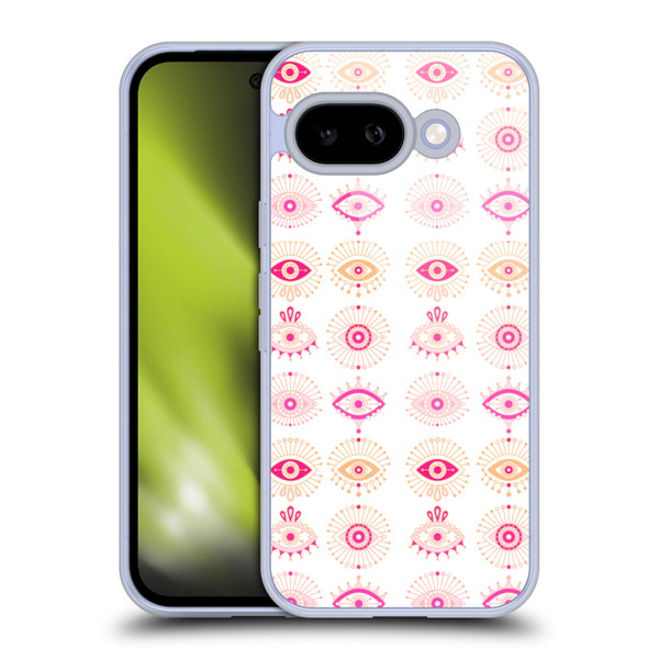 Cat Coquillette Linear Pink Evil Eyes Soft Gel Case for Google Pixel 9A
