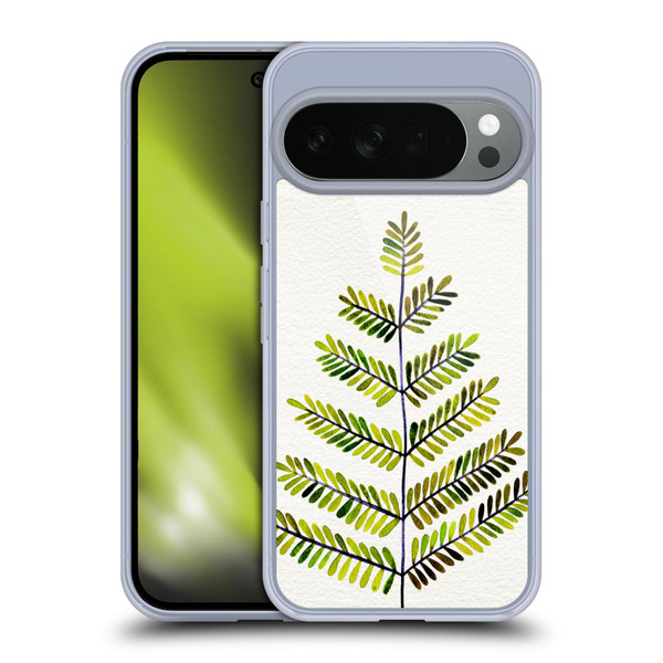 Cat Coquillette Nature Leaflets Green Soft Gel Case for Google Pixel 10