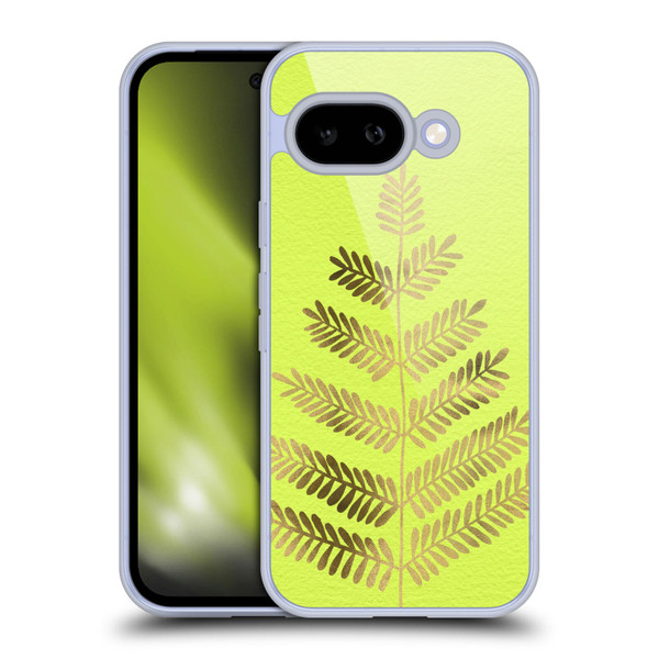 Cat Coquillette Nature Leaflets Yellow Soft Gel Case for Google Pixel 9A