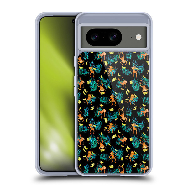 Micklyn Le Feuvre Animals Tropical Monkey Banana Soft Gel Case for Google Pixel 8