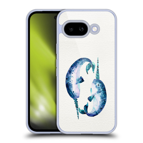 Cat Coquillette Sea Blue Narwhals Soft Gel Case for Google Pixel 9A