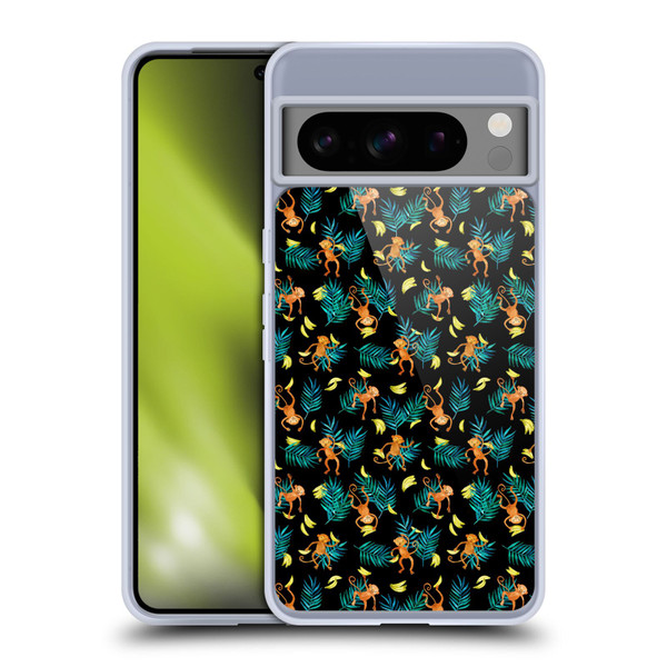 Micklyn Le Feuvre Animals Tropical Monkey Banana Soft Gel Case for Google Pixel 8 Pro