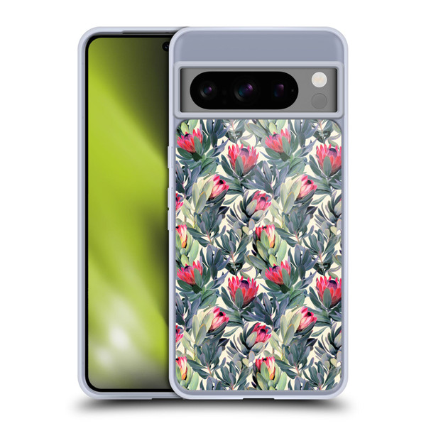 Micklyn Le Feuvre Florals Painted Protea Soft Gel Case for Google Pixel 8 Pro