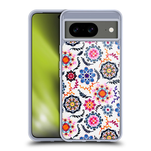 Micklyn Le Feuvre Florals 2 Happy Colour Suzani Inspired Pattern Soft Gel Case for Google Pixel 8