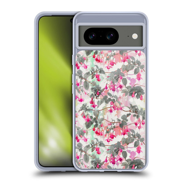Micklyn Le Feuvre Florals 2 Rainbow Fuchsia Floral Pattern Soft Gel Case for Google Pixel 8