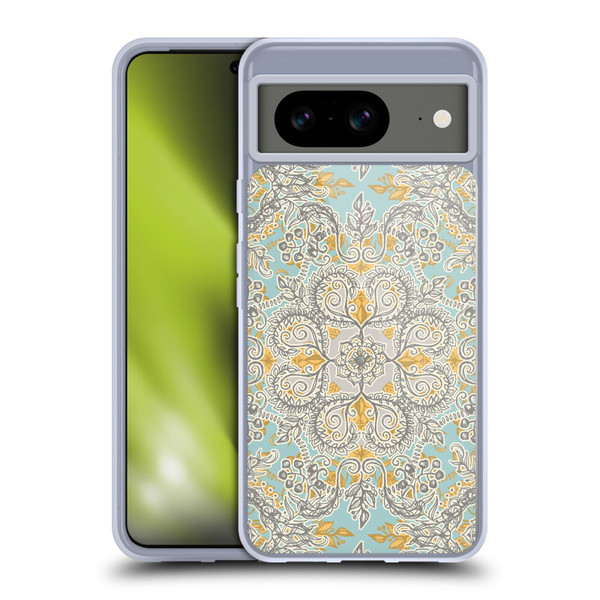 Micklyn Le Feuvre Floral Patterns Grey And Yellow Soft Gel Case for Google Pixel 8