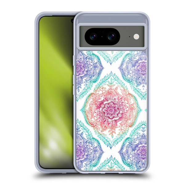 Micklyn Le Feuvre Floral Patterns Indian Ink Rainbow Version Soft Gel Case for Google Pixel 8