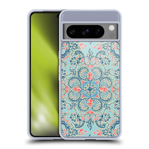 Micklyn Le Feuvre Floral Patterns Red And Blue Soft Gel Case for Google Pixel 8 Pro