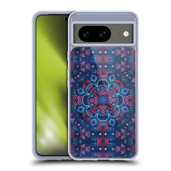 Micklyn Le Feuvre Mandala Cherry Red and Navy Blue Soft Gel Case for Google Pixel 8