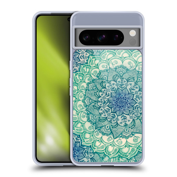 Micklyn Le Feuvre Mandala 3 Emerald Doodle Soft Gel Case for Google Pixel 8 Pro