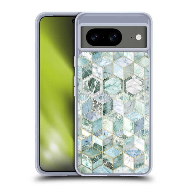 Micklyn Le Feuvre Marble Patterns Jade Honeycomb Soft Gel Case for Google Pixel 8