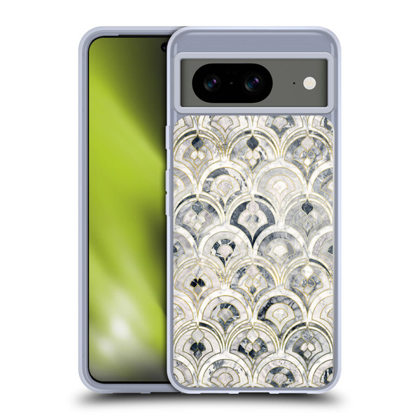 Micklyn Le Feuvre Marble Patterns Monochrome Art Deco Tiles Soft Gel Case for Google Pixel 8