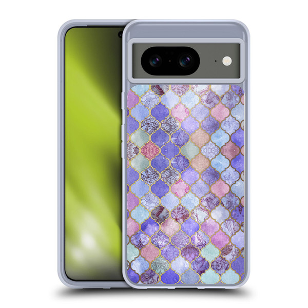 Micklyn Le Feuvre Moroccan Decorative Purple Soft Gel Case for Google Pixel 8