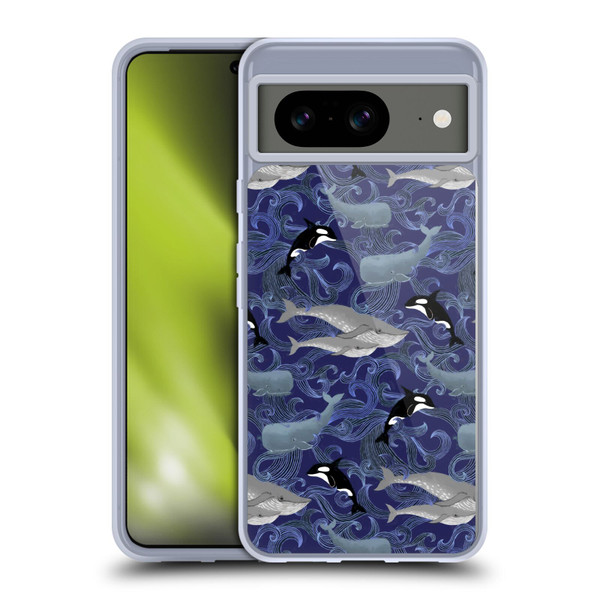 Micklyn Le Feuvre Patterns Giants in Purple Soft Gel Case for Google Pixel 8