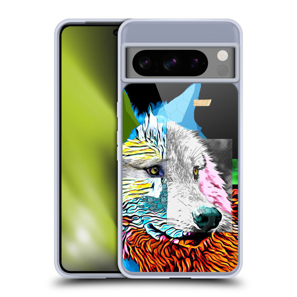 Michel Keck Animal Collage Wolf Soft Gel Case for Google Pixel 8 Pro