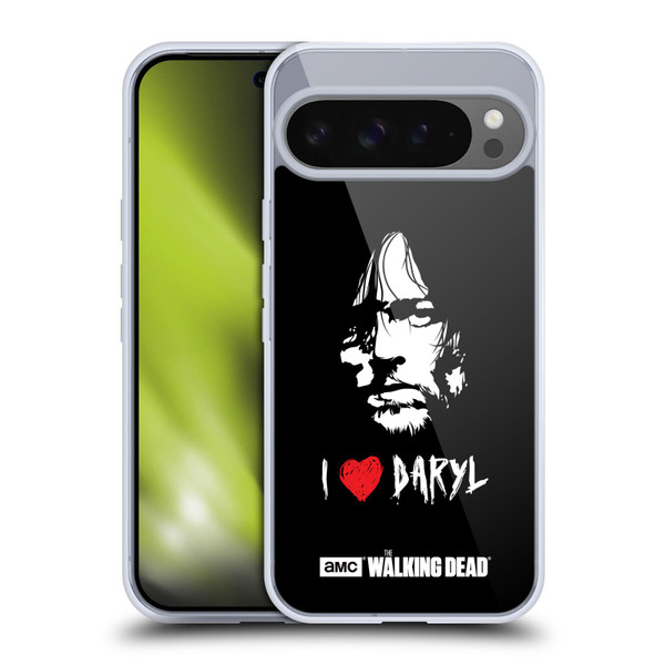 AMC The Walking Dead Typography Love Daryl Face Soft Gel Case for Google Pixel 9 Pro XL