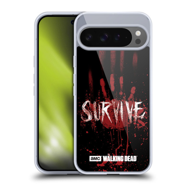 AMC The Walking Dead Typography Survive Hand Soft Gel Case for Google Pixel 9 Pro XL