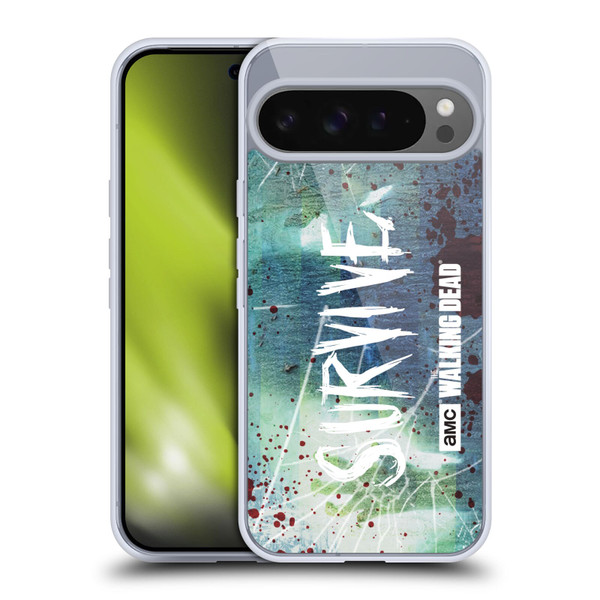 AMC The Walking Dead Typography Survive Torned Glass Soft Gel Case for Google Pixel 9 Pro XL