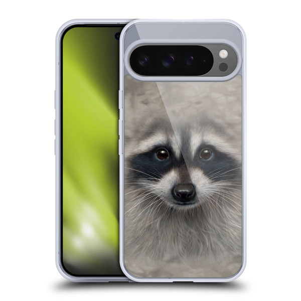 Vincent Hie Big Face Animals Raccoon Soft Gel Case for Google Pixel 9 Pro XL