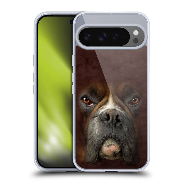 Vincent Hie Big Face Dogs Boxer Soft Gel Case for Google Pixel 9 Pro XL