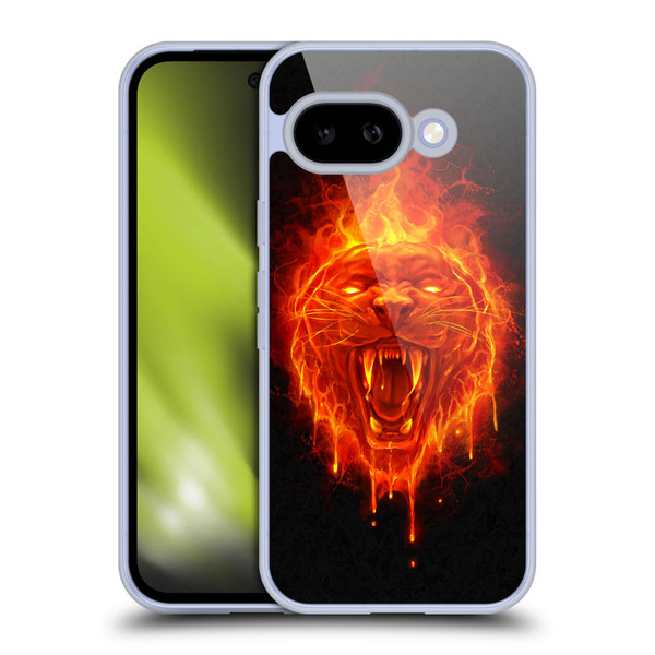 Christos Karapanos Horror Flaming Cat Soft Gel Case for Google Pixel 9A