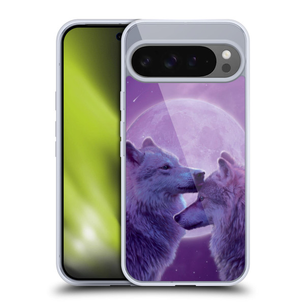 Vincent Hie Canidae Loving Wolves Soft Gel Case for Google Pixel 9 Pro XL