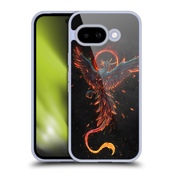 Christos Karapanos Mythical Art Black Phoenix Soft Gel Case for Google Pixel 9A