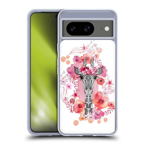 Monika Strigel Animals And Flowers Giraffe Soft Gel Case for Google Pixel 8