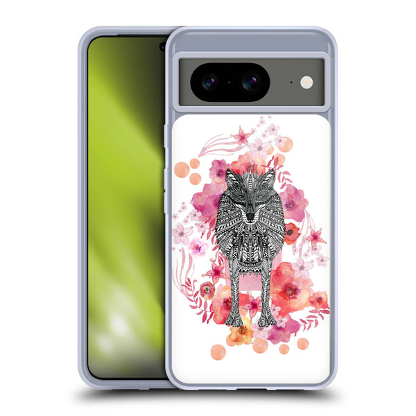 Monika Strigel Animals And Flowers Wolf Soft Gel Case for Google Pixel 8