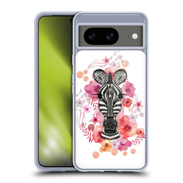 Monika Strigel Animals And Flowers Zebra Soft Gel Case for Google Pixel 8
