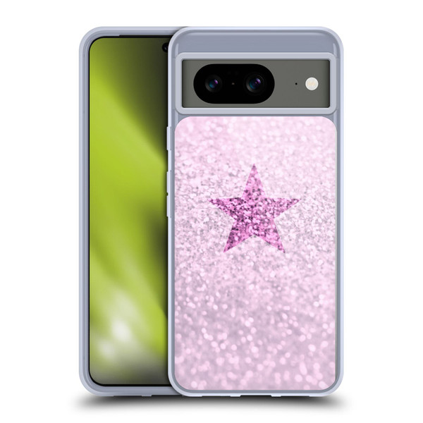 Monika Strigel Glitter Star Pastel Pink Soft Gel Case for Google Pixel 8