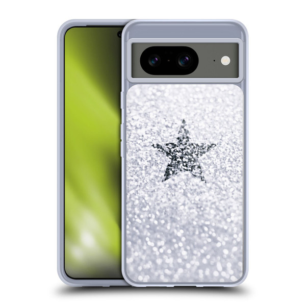 Monika Strigel Glitter Star Pastel Winter Snow Soft Gel Case for Google Pixel 8