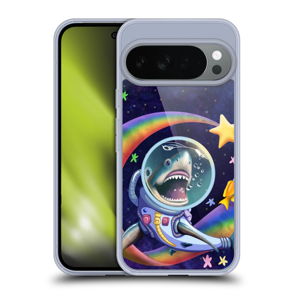 Carla Morrow Rainbow Animals Shark & Fish In Space Soft Gel Case for Google Pixel 10