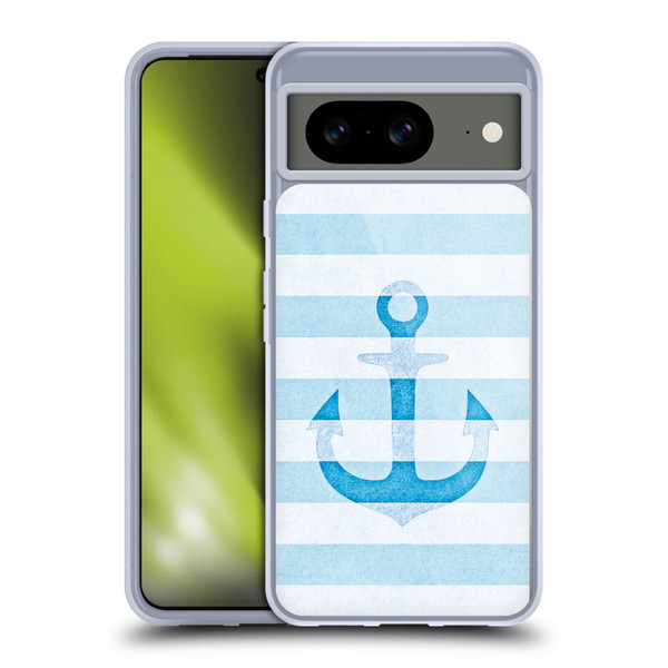 Monika Strigel Vintage Anchors Blue Soft Gel Case for Google Pixel 8