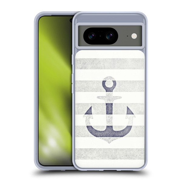 Monika Strigel Vintage Anchors White Soft Gel Case for Google Pixel 8