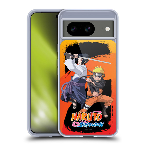 Naruto Shippuden Key Art Naruto And Sasuke Soft Gel Case for Google Pixel 8