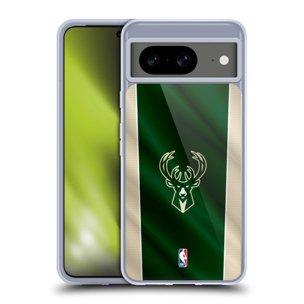 NBA Milwaukee Bucks Vertical Banner Soft Gel Case for Google Pixel 8