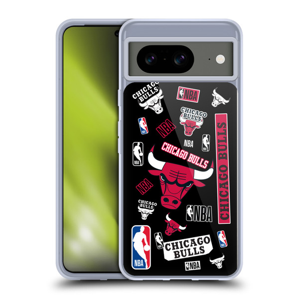 NBA Chicago Bulls Sticker Collage Soft Gel Case for Google Pixel 8